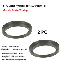 2PCS Set Steel Crush Washer for 49/64x20 TPI Threaded Muzzle Brake Timing