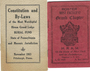 2 Vintage BLACK MASONIC Booklets~1925 New York Roster + 1963 Pittsburgh By-Laws