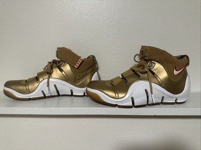 NIKE ZOOM LEBRON 4 ALL STAR GAME METALLIC GOLD  12.5 USED