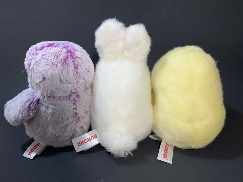 Aurora 5" Plush Stuffed Toy Lot of 4 Chick Palm Pals, Bunny Rabbit, Purple Owl - Image 3 of 4