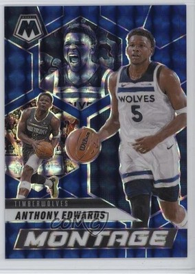 2024-25 Panini Mosaic Montage Blue Mosaic Prizm /199 Anthony Edwards #12 1d0h