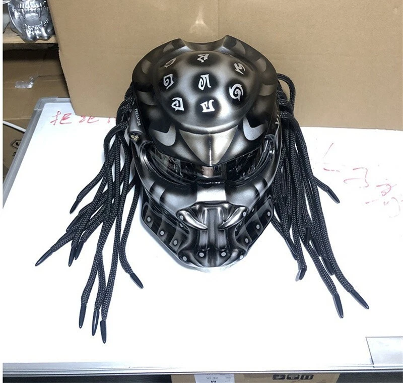 Casco de motocicleta Predator FRP pintado a mano máscara facial completa luz láser genial regalo Foto 4 de 4