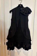 NEW Alice and Olivia Little Black Dress With Black Vest With Bow,2piece,SZ Small