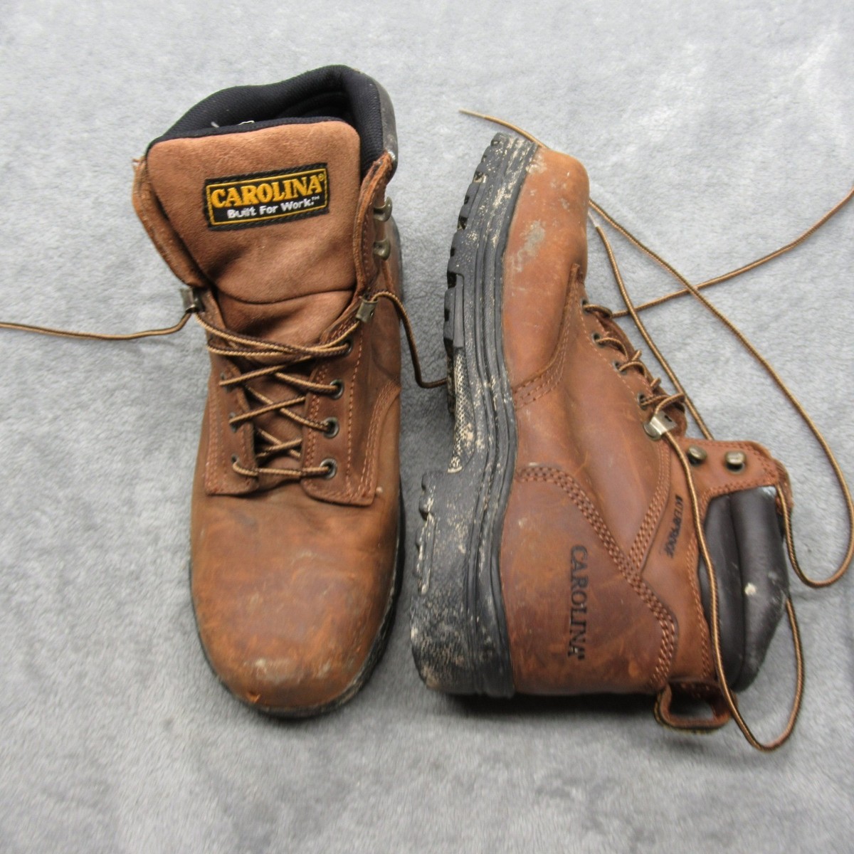 Carolina Work Boots Men 9.5 D Brown Leather Waterproof Steel 