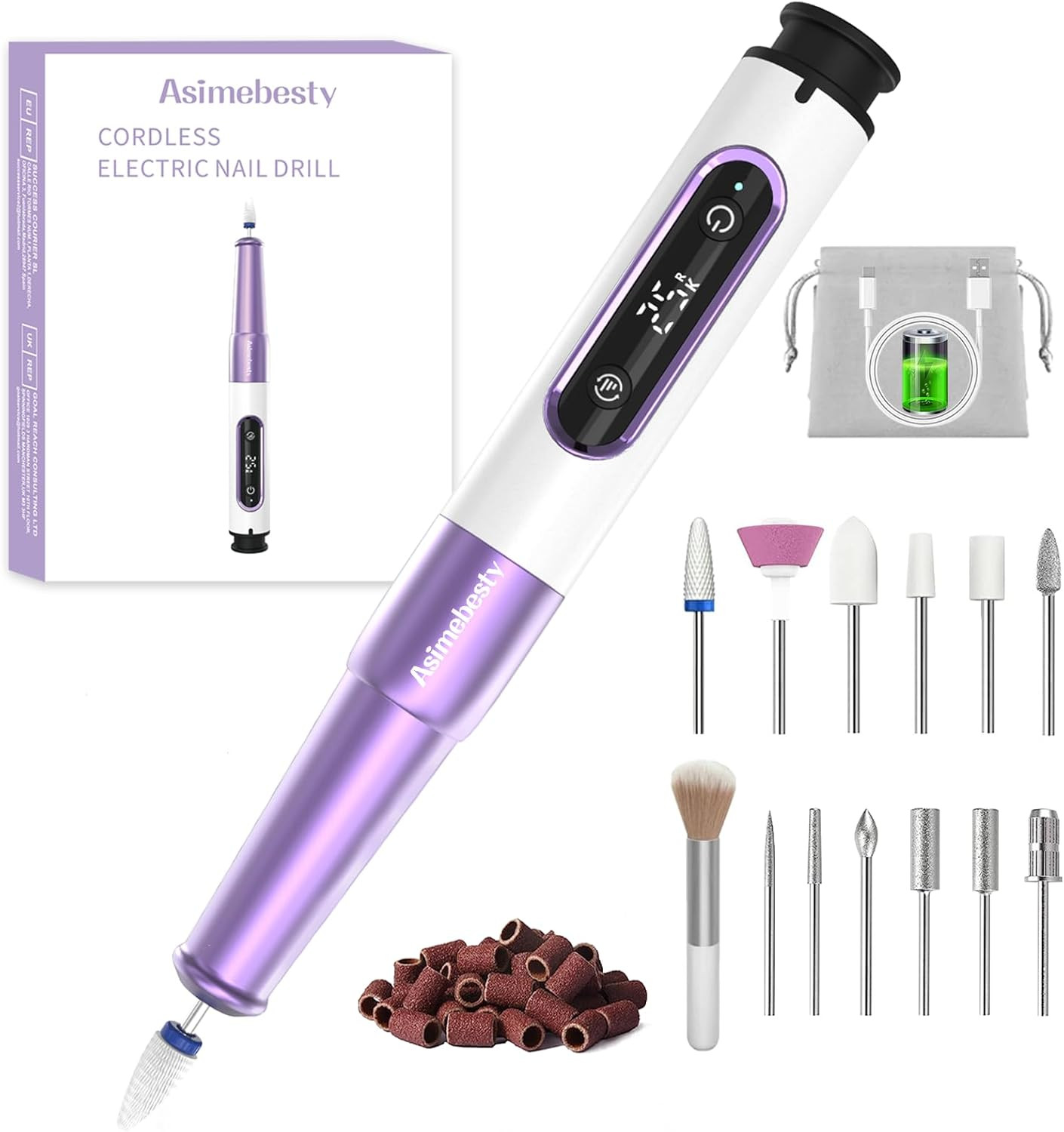 Fresa Unghie Professionale 12 in 1 - 25.000 Giri per Nail Art