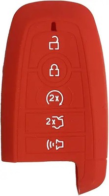 Key Fob Cover: 5 Buttons Remote Case Protector Fit for Vehicles 201 Color: Red