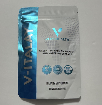 Vital Health V-ITALAY Green Tea Passion Flower Valerian 60 Capsules Non-GMO