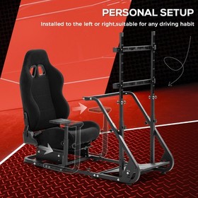 Supllueer Racing Simulator Cockpit With Seat & Monitor Stand Fits Logitech G29