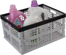 34-Liter Folding Crates Storage Collapsible Container Plastic Set of 1