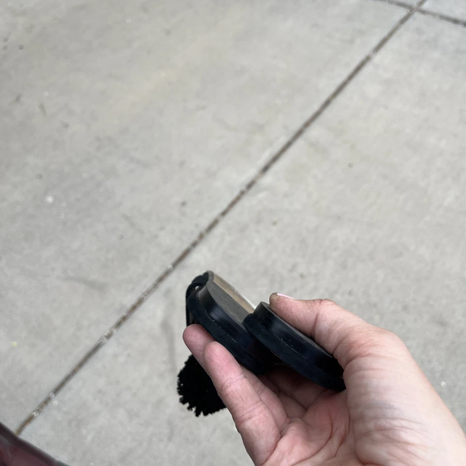 SAKS FIFTH AVENUE Womens Sandals Size 8.5 Black Suede Pom Pom Slip On Flat - Image 4 of 4