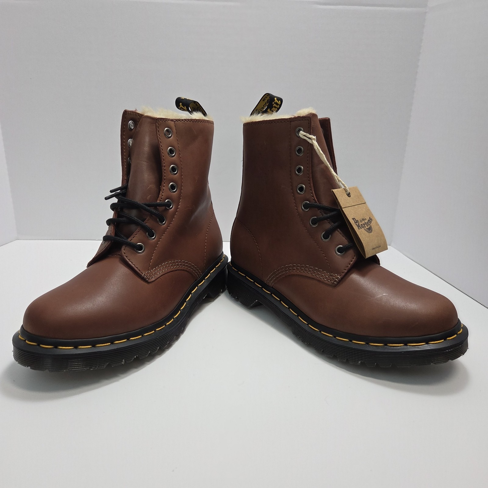 Dr Martens 1460 Serena Faux-Fur Lined Women's 7 Brown Leather Boot image 2