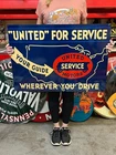 Vintage Style Metal Sign 2 Sided United Motors NOT Porcelain 34x24 Made USA