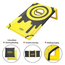 A11N SPORTS PORTABLE PVC FRAMED CORNHOLE GAME SET WITH 8 BEAN BAGS CARRYING -
