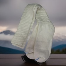 VTG Socks NOS 9-11 Crew 80s 90's White Thick Soft USA Made Over Calf Men's 23"