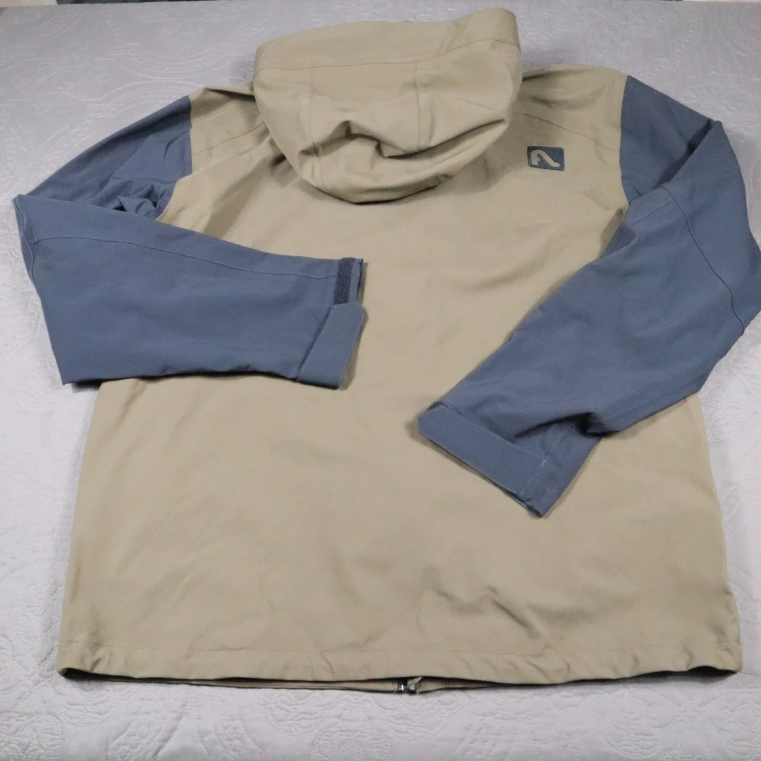 Flylow Knight Shell Jacket Mens XL Brown Gray Softshell Hooded Ski Waterproof image 8