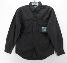 VINTAGE Bugle Boy Shirt Boys Small Black Utility Field Button Up Streetwear NEW