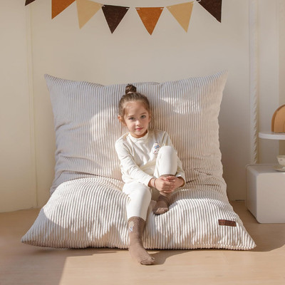 3 in 1 Kids Bean Bag Chair Couch, Convertible Chair Folds from Bean Bag to Loung