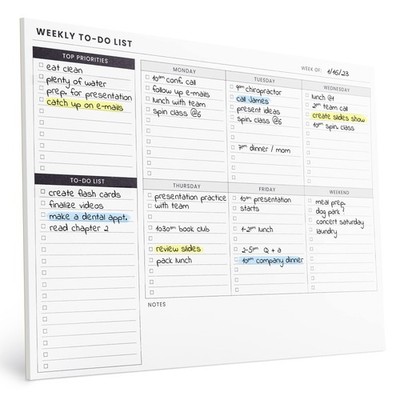 Weekly Planner Pad: To Do List Desk Notepad with Multiple Sections - 8.5x11'' ...