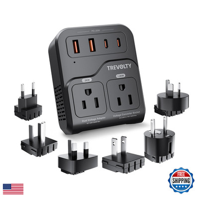 Trevolty 2000W Voltage Converter Us To Europe 220V To 110V Converter For Hair