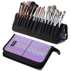 Byootique Makeup Brush Holder Bag Foldable Cosmetic Case ForgetMeNot Purple — photo 1
