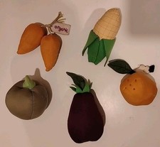 Pottery Barn Kids Farmers Market PBK Soft Felt Play Food Fruit Vegetable Set Vtg