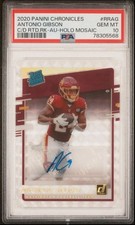 Antonio Gibson RC Auto 2020 Panini Chronicles Clearly Donruss PSA 10 Washington