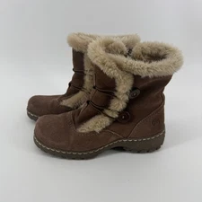 BareTraps Brandee 6.5M Brown Leather Suede Faux Fur Lined Winter Snow Boots