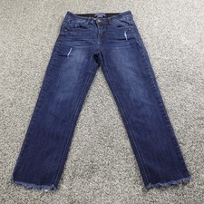 Democracy Jeans Womens 6 Blue Denim Pants Ab Solution Mid Rise Straight Stretch