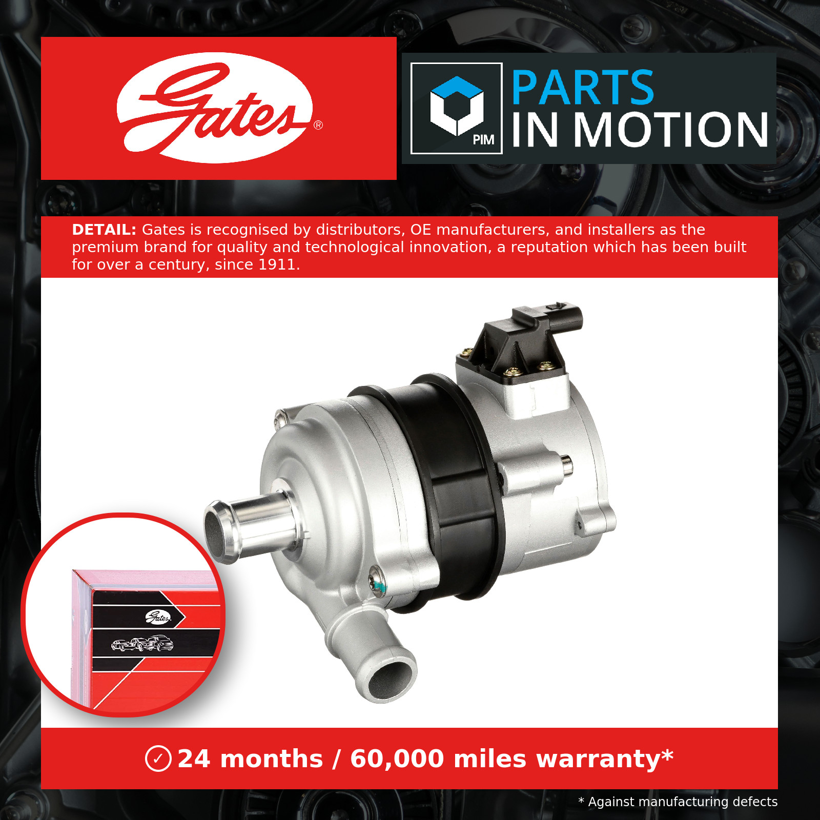 Electric Water Pump fits AUDI Q7 4MB 3.0 15 to 19 Gates 4H0965567 4H0965569A New