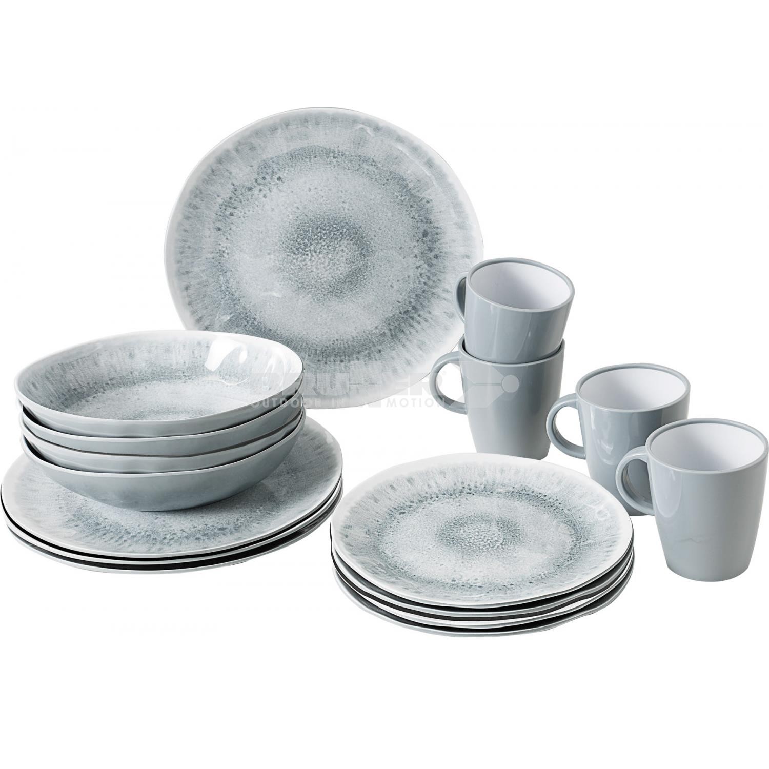 Brunner Lunchbox Pearl Stone Touch Camping 16 Piece Tableware Set