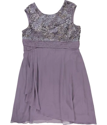 Alex Evenings Mujer Lentejuelas Midi Vestido, Morado, 18 - Imagen 1 de 3