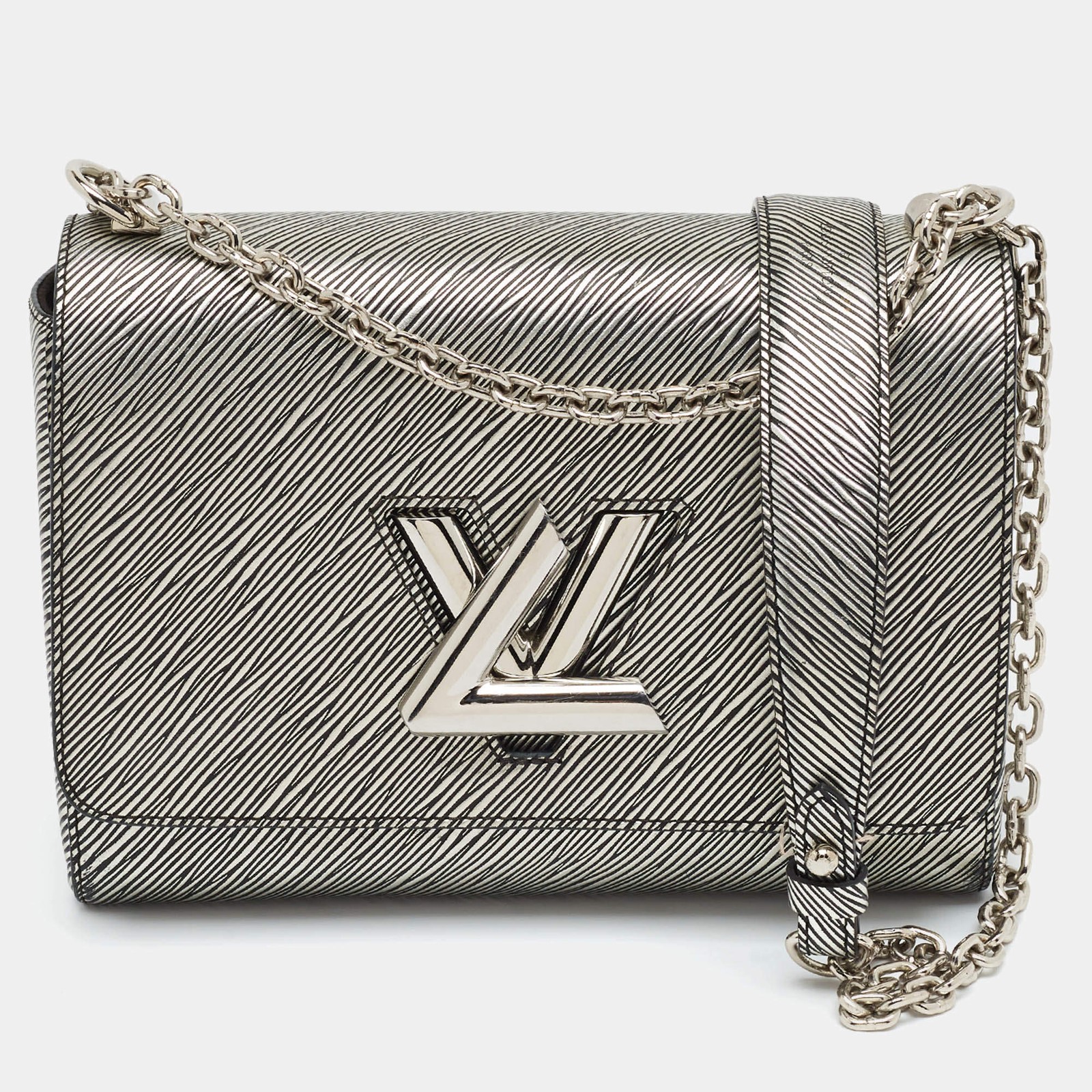 Louis Vuitton Twist MM Metallic Grey Epi Leather Bag