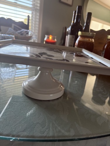 Martha Stewart black and white cake stand