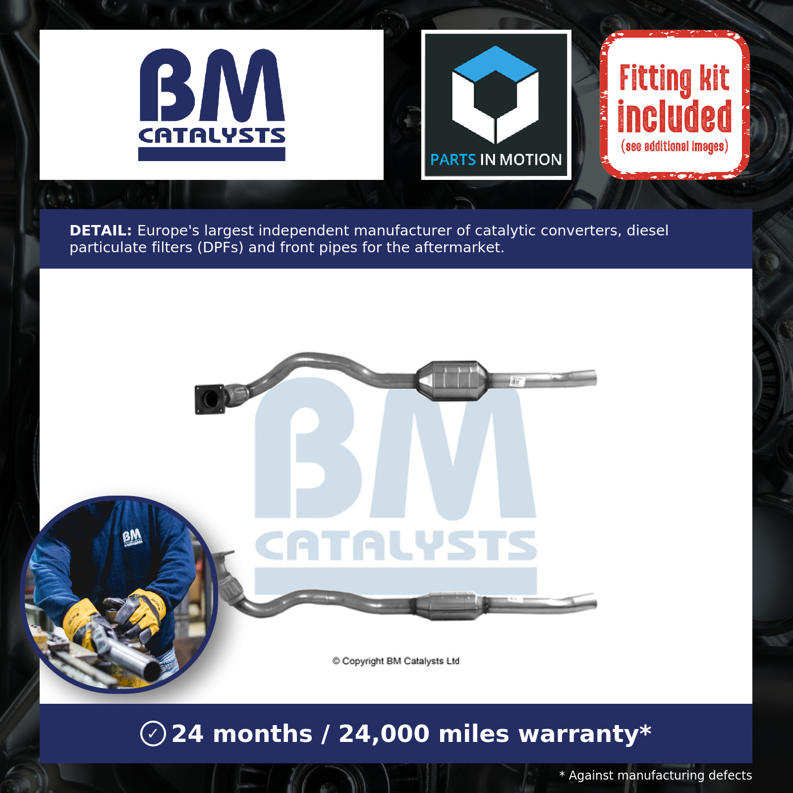 Non Type Approved Catalytic Converter + Fitting Kit BM80218K BM Catalysts New
