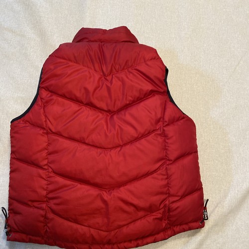 L.L.Bean Reverse Puffer Vest Women’s Sz S Goose Down Red Pockets Gorpcore - Picture 9 of 12