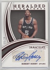 2021-22 Panini Immaculate Heralded Signatures Red 5/25 Robert Horry Auto 9l4