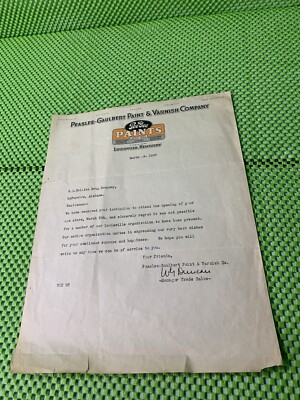 PEE GEE PAINTS & VARNISH COMPANY Letter To G.E. COLLINS DRUG CO.  March 8, 1929