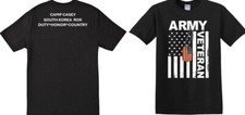 CAMP CASEY SOUTH KOREA ROK TAG 2-SIDED SHIRT VINYL OFFICIALLY LICENSED
