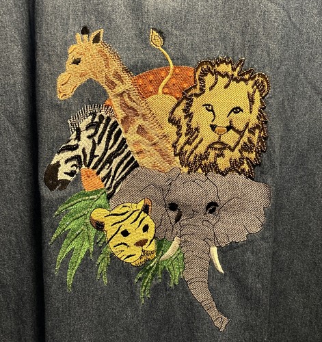 The Quacker Factory Mujer Talla XL Bordado Safari Animales Hecho en India Nuevo - Imagen 7 de 10
