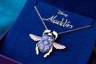 New Rare Disney x RockLove Aladdin Unlocking Scarab Necklace 925 Silver/Enamel