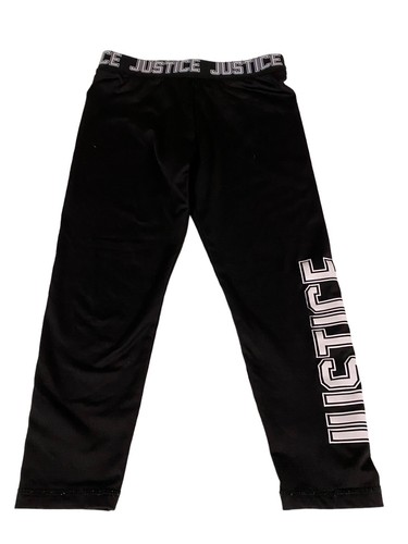 Justice Girl’s Athletic Capri’s Size 7 Black/White Elastic Waist - Picture 6 of 6