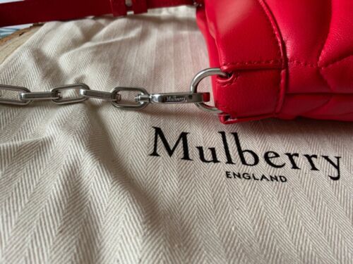 MULBERRY 🌸 Softie Pillow Phone RED Nappa Bag RRP £595 Padded LEATHER Crossbody - Picture 7 of 21