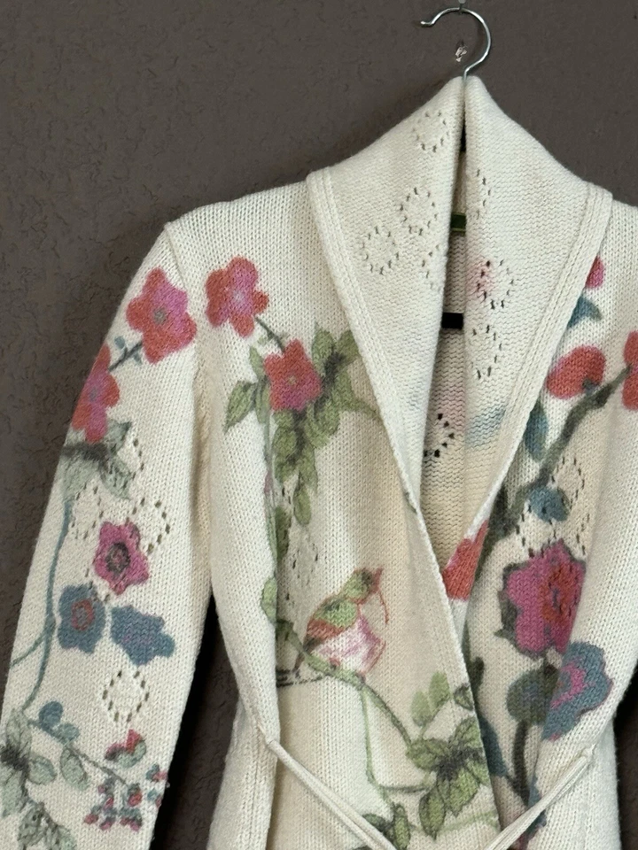 Cárdigan Suéter Oilily Lana Floral Bage Mujer Talla M Foto 3 de 4