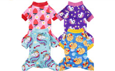 Girl Dog Pajamas PJs Jammies XL Extra Large 18-26lbs Soft Ducks Unicorns 4 Pack