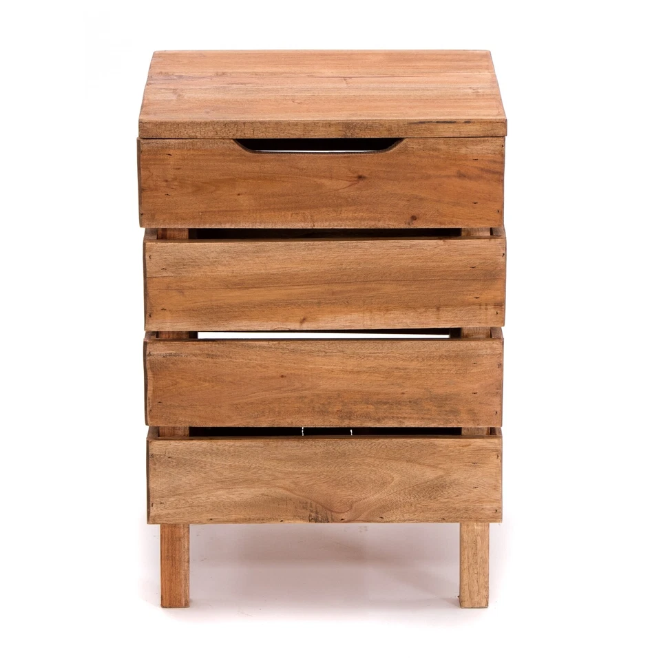 HOLZ HOCKER "STORAGE 50" | 50x35x35cm (HxBxT), Altholz massiv | Wäschekorb - Bild 2 von 4