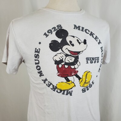 Mickey Mouse Since 1928 Disney T-Shirt Adult Medium White Crew