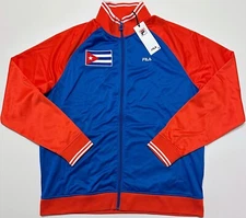 Cuba Rhory Track Jacket Top Full Zip Blue White Cuban Flag Mens Fila Size XL