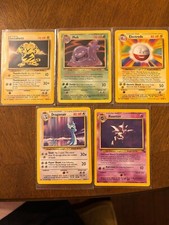 1999 Pokemon Base Set 5 RARE cards NON HOLO near mint