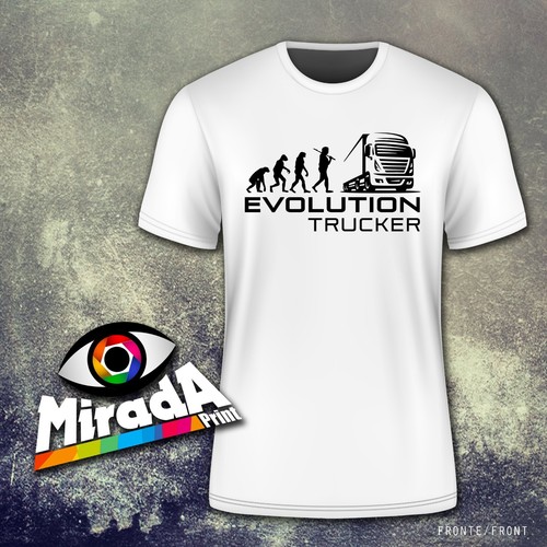 T-SHIRT MAGLIETTA MODA TIR TRUCK EVOLUTION TRUCKER DAF IVECO MAN SCANIA  VOLVO | eBay