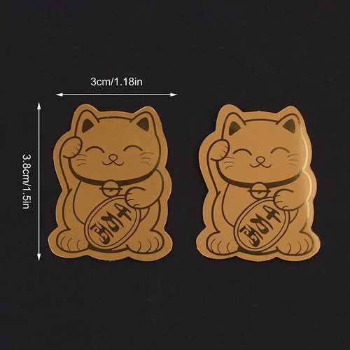 5Pcs Gold Foil Lucky Cat Mobile Phone Decoration Sticker New Year Phone Patch - Zdjęcie 4 z 8